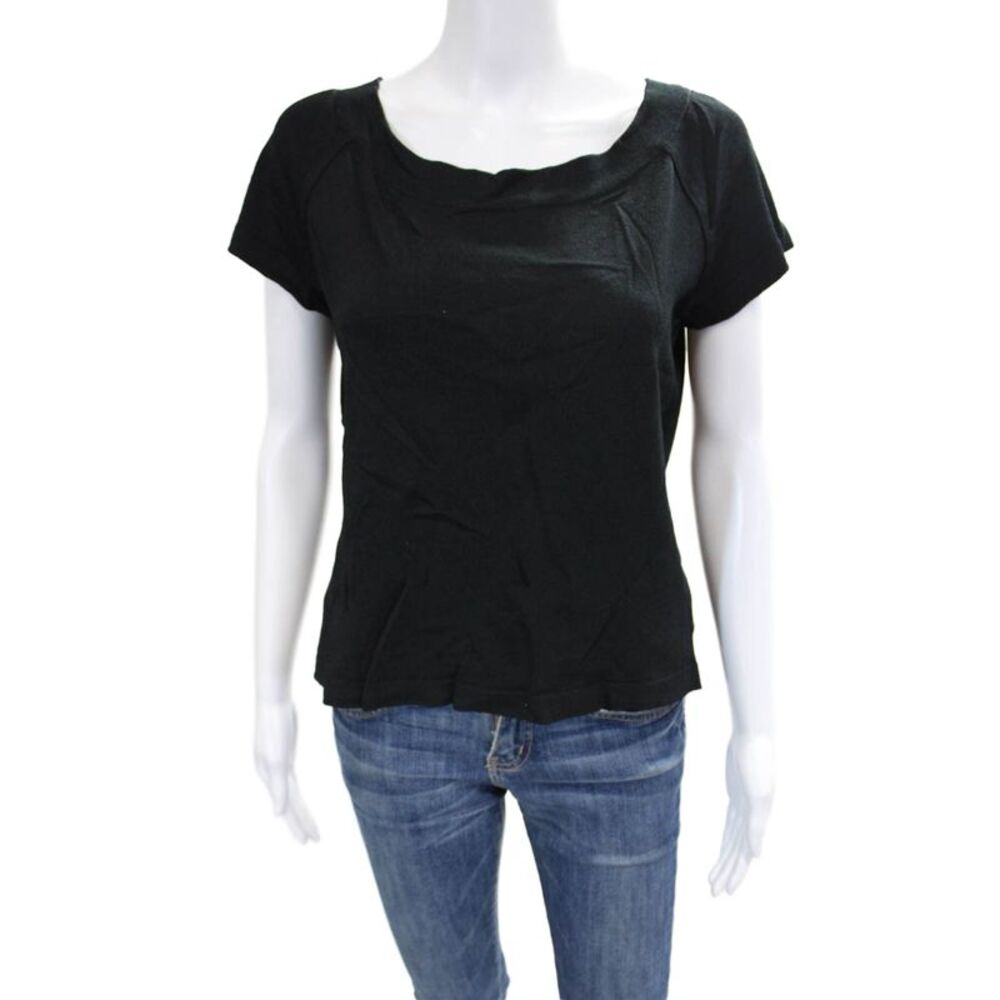 St. John Collection By Marie Gray Women Black Scoop Neck T-Shirt Size M
